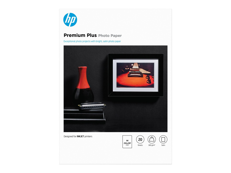 Fotopaber HP Premium Plus Semi-gloss, poolläikiv, A4/300g/20L - Pilt 2