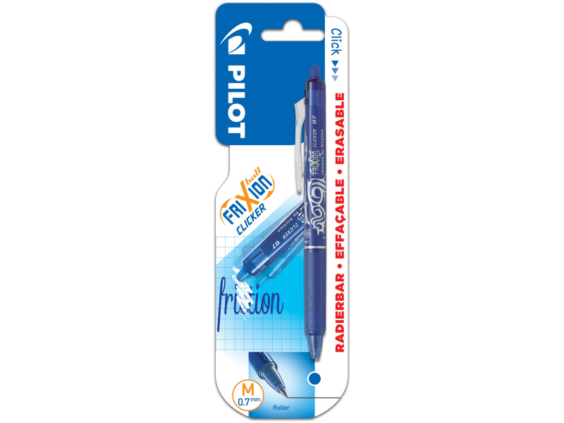 Geelpliiats Pilot Frixion Clicker 0,7 mm kustutav sinine blistris