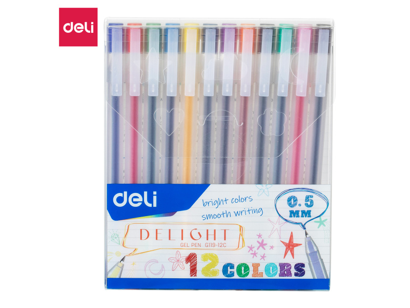 Geelpliiatsite komplekt DELI Delight 0.5mm 12-värvi