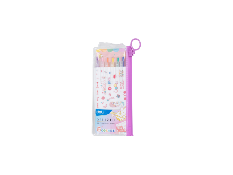 Geelpliiatsite komplekt DELI Delight pastell 0.5mm 6-värvi