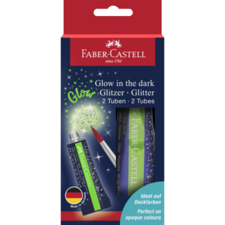 Glittergeel Faber-Castell 12ml 2tk/pk pimedas helendav