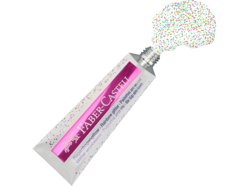 Glittergeel Faber-Castell 12ml 2tk/pk vikerkaare glitter