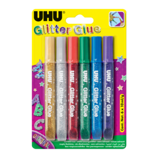 Glitterliim UHU 10ml x 6-värvi