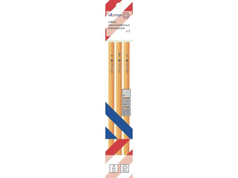 Harilik pliiats Attomex 3tk (B+HB+H)