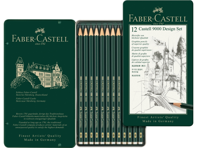 Harilik pliiats Faber-Castell 9000 5B-5H 12tk komplektis