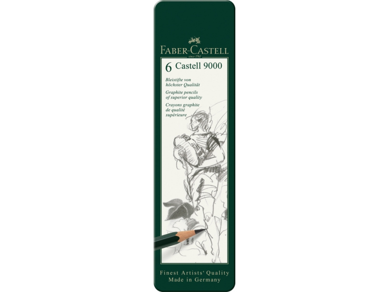 Harilik pliiats Faber-Castell 9000 6tk/pk - Pilt 2