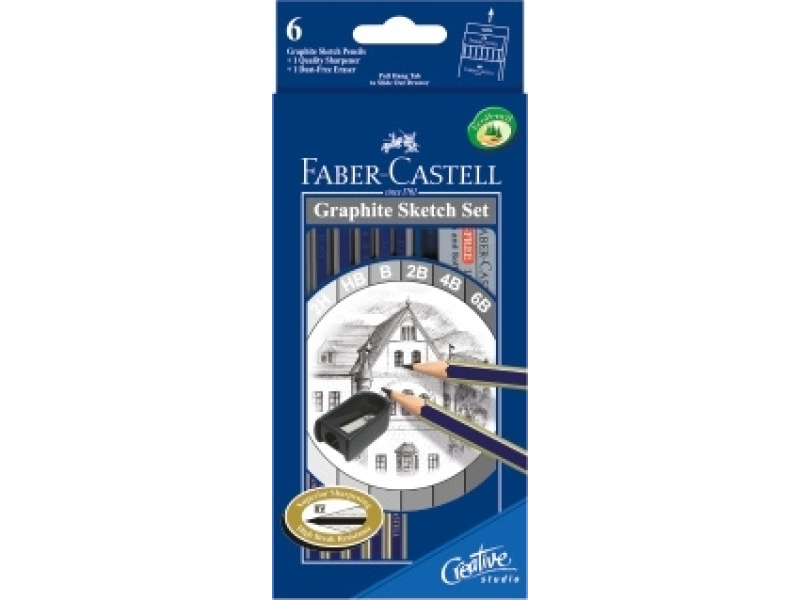 Harilik pliiats Faber-Castell Goldfaber 1221 visandi komplekt 6tk/pk