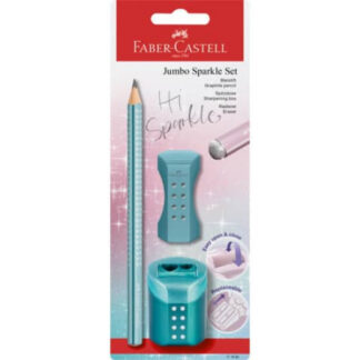 Harilik pliiats Faber-Castell Jumbo Sparkle Cosmic + teritaja ja kustukumm