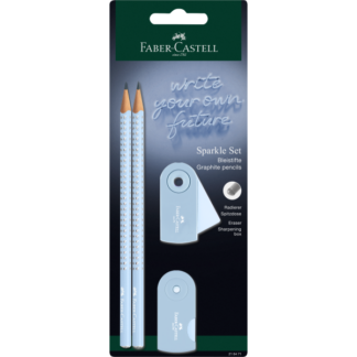 Harilik pliiats Faber-Castell Sparkle taeva sinine 2tk + teritaja ja kustukumm