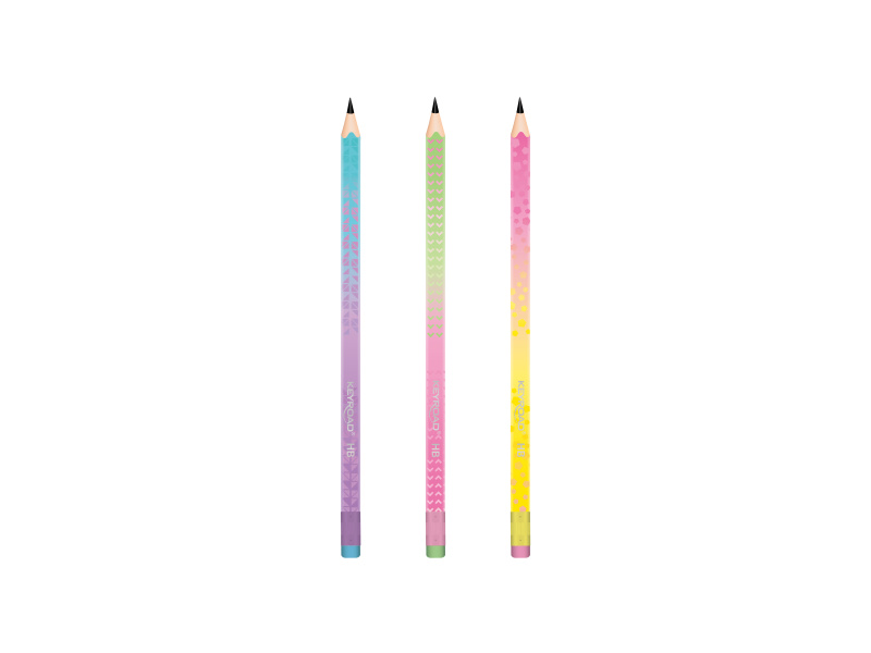 Harilik pliiats Keyroad Iridescent HB, kustukummiga 1TK
