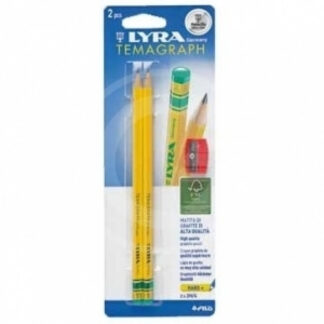 Harilik pliiats Lyra Temagraph H 2tk+teritaja blistris