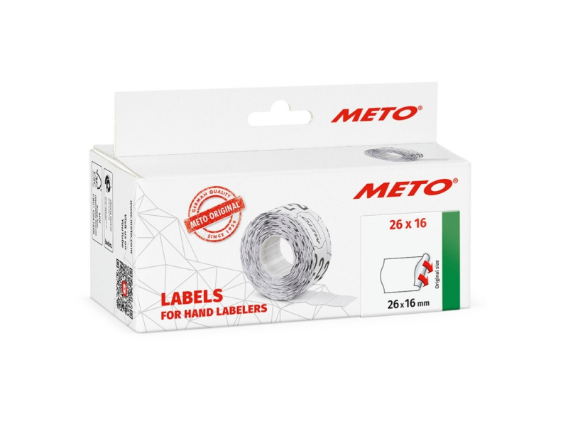 Hinnapüstolilint METO 26x16mm valge eemaldatav 6rl/pk - Pilt 2