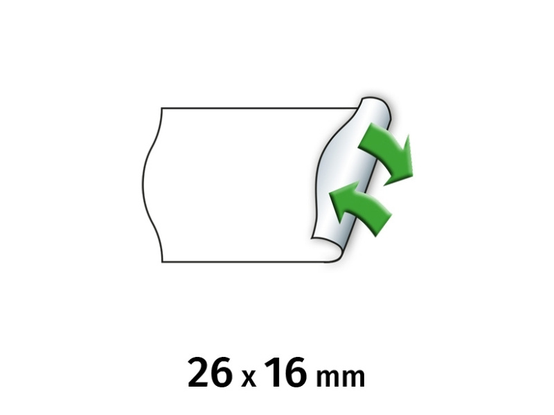 Hinnapüstolilint METO 26x16mm valge eemaldatav 6rl/pk