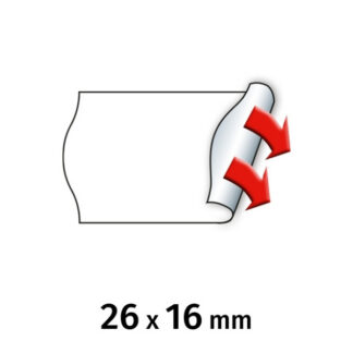 Hinnapüstolilint METO 26x16mm valge püsiv 12rl/pk