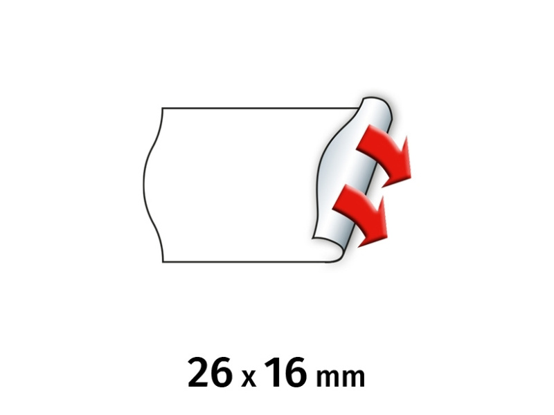 Hinnapüstolilint METO 26x16mm valge püsiv 6rl/pk