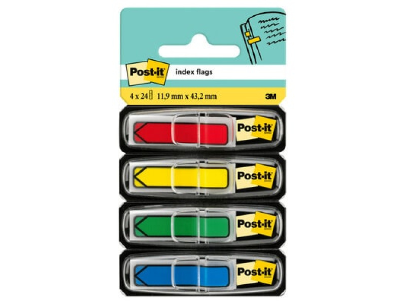 Järjehoidja 3M Post-it Indeksid komplekt 4x24tk nool, alusel