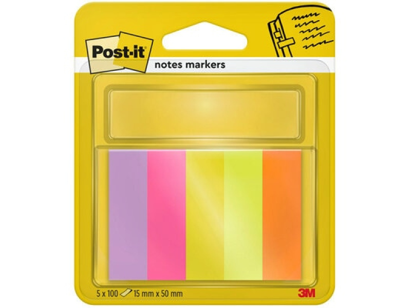 Järjehoidja 3M Post-it Indeksid komplekt 5x100tk, paberist