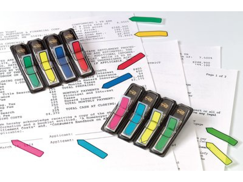 Järjehoidja 3M Post-it Indeksid komplekt, 5x20tk 11,9x43,2mm nool 684-ARR1EU - Pilt 2