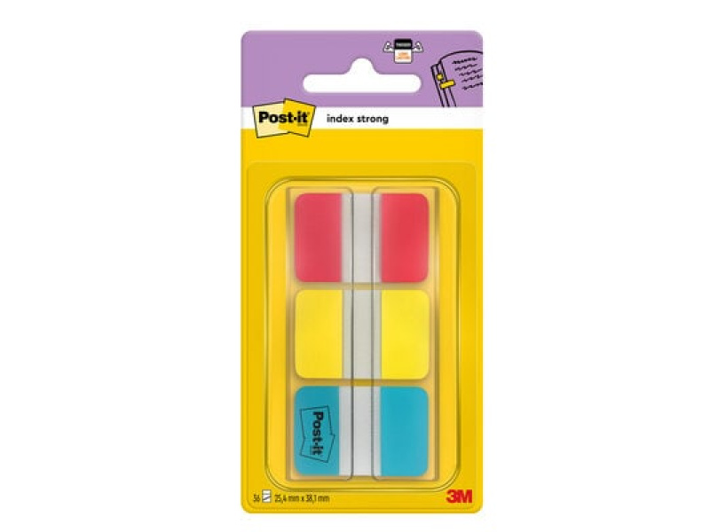Järjehoidja 3M Post-it Strong Indeksid 3-värvi punane/ kollane/ sinine