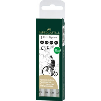 Joonestuspliiatsite komplekt Faber-Castell Ecco Pigment 0.1/0.3/0.5/0.7 must