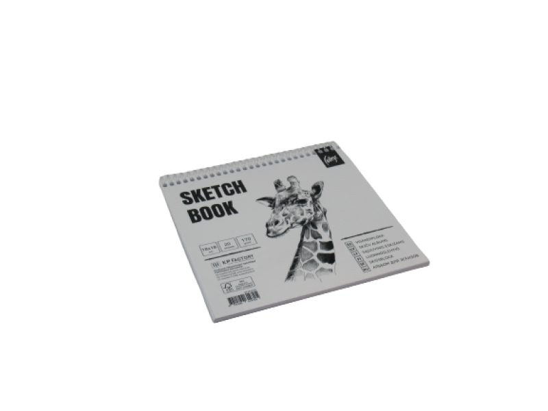 Joonistusplokk College 180x180mm/20l, plastpiraal päises, 170g/m²