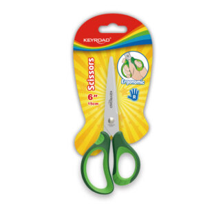 Käärid Keyroad 15cm, lastele, pehme käepide, ergonoomilised