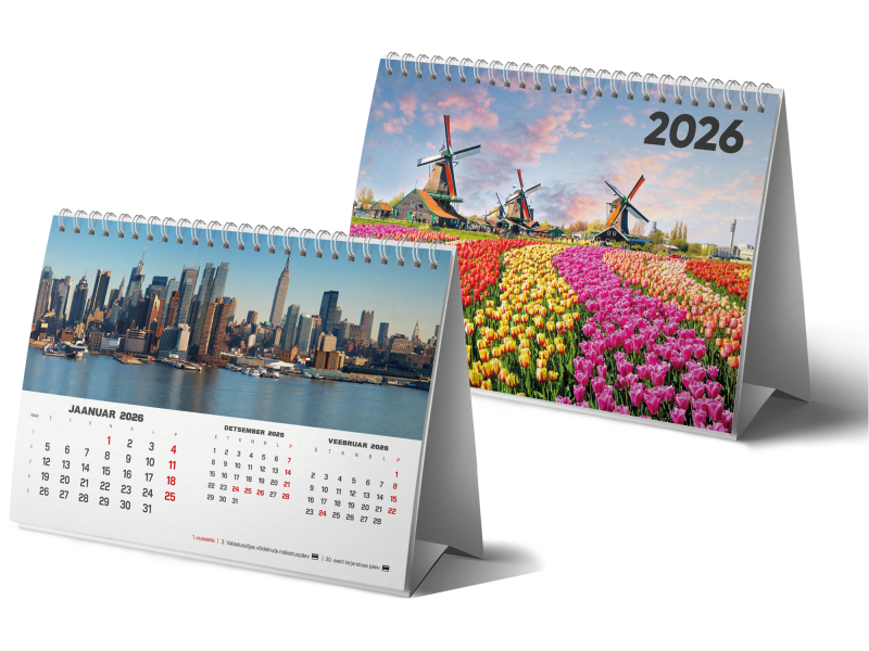 Kalender lauakolmnurk College 2026, püramiid Maailm PM504