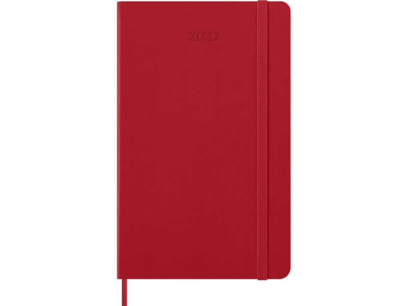 Kalender-märkmik Moleskine 2027 13x21cm, päev, kõvad kaaned, punane