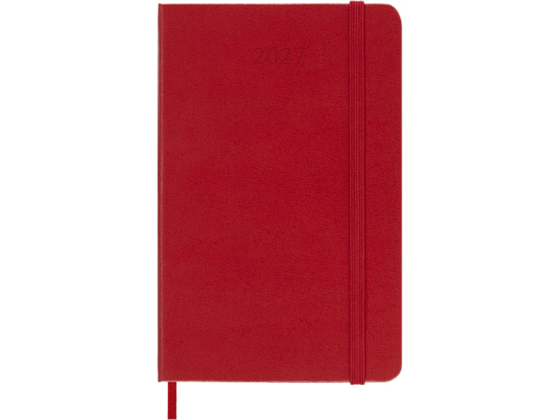 Kalendermärkmik Moleskine 2027 9x14cm, nädal, kõvad kaaned, punane