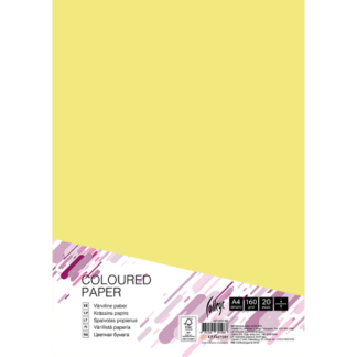 Kartong College A4/20l, 160g/m², sidruni kollane