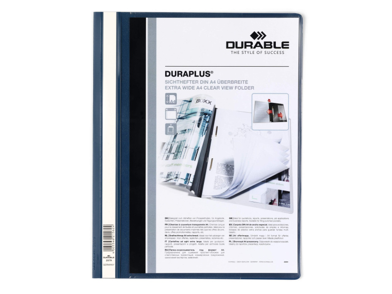 Kiirköitja Durable Duraplus A4 esitaskuga, sinine