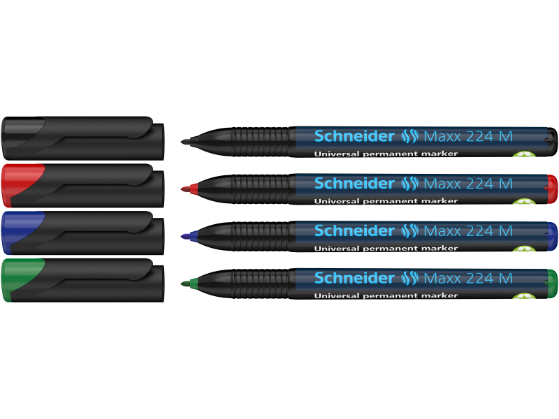 Kilemarkerite komplekt Schneider 224 M 1,0mm, permanentne, 4-värvi