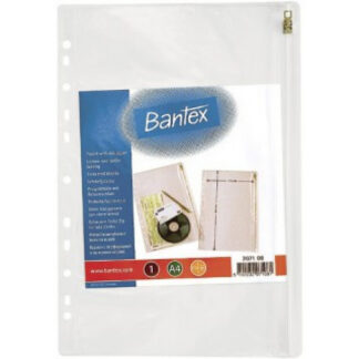 Kiletasku Bantex Zip Pocket, Clear, Secure Zip