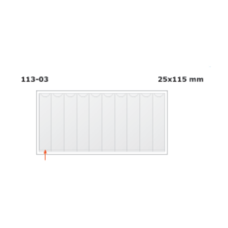 Kiletasku iseliimuv Prolexplast etiketile,10tk lehel (25x115mm), 1-LEHT