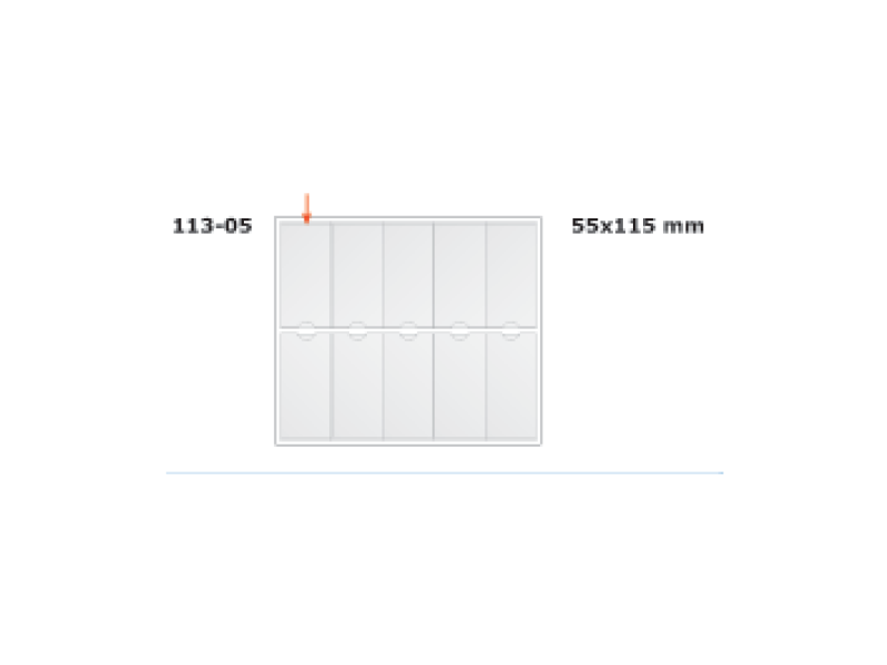 Kiletasku iseliimuv Prolexplast etiketile,10tk lehel (55x115mm), 1-LEHT