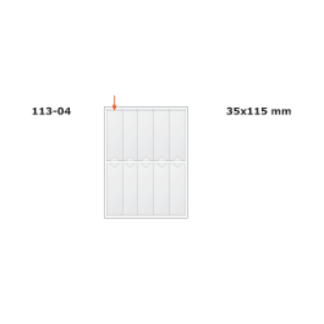 Kiletasku Prolexplast 35x115mm etiketile, iseliimuv, 10tk/lehel 1 leht