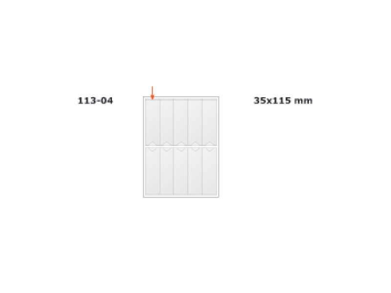 Kiletasku Prolexplast 35x115mm etiketile, iseliimuv, 10tk/lehel 1 leht