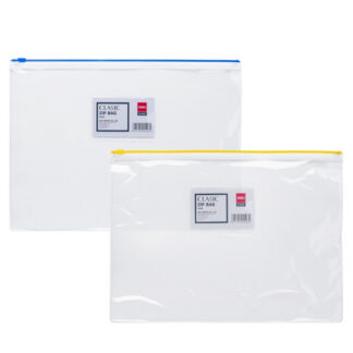 Kileümbrik DELI A4 zip plastik lukuga 0.15mm visiitkaarditaskuga