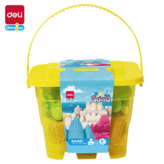 Kineetiline liiv DELI 0.5kg + 6 vormi, kollane