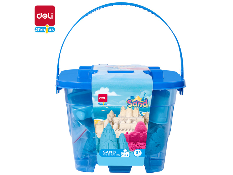Kineetiline liiv DELI 0.5kg + 6 vormi, sinine