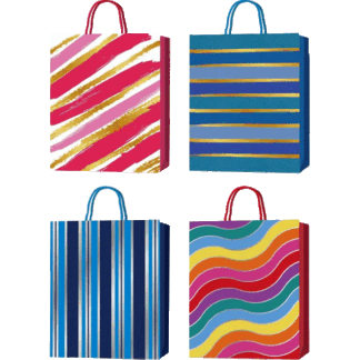 Kinkekott deVENTE Waves and Stripes 26x32x10 cm, 210 g/m², 4 kujundust