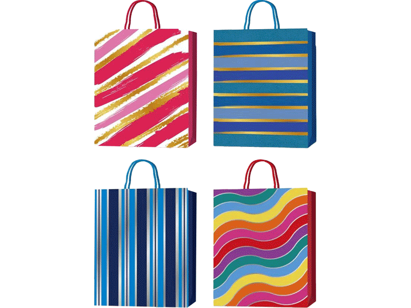 Kinkekott deVENTE Waves and Stripes 26x32x10 cm, 210 g/m², 4 kujundust