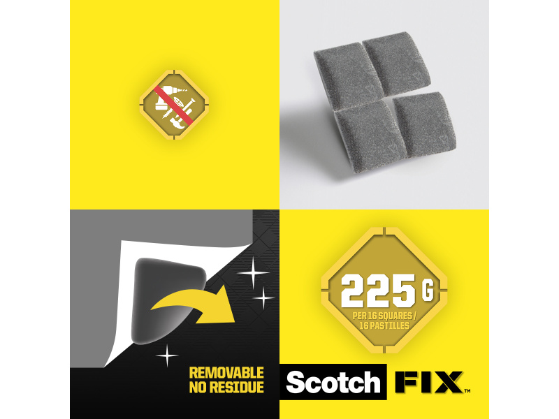 Kinnituspadjad Scotch-FIX™ 108 12,7mm x 12,7mm 64tk/pk - Pilt 5
