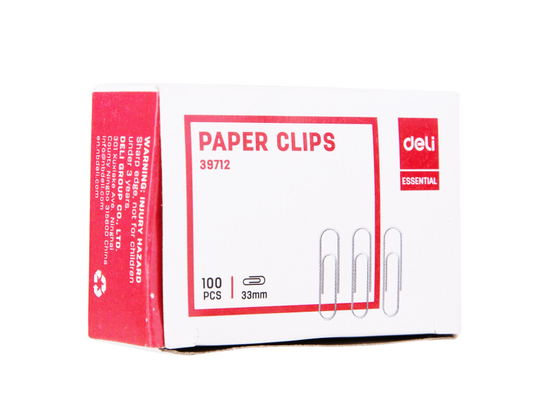 Kirjaklambrid DELI 33mm 100tk/pk - Pilt 4