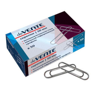 Kirjaklambrid deVENTE 50mm 50tk/pk ümarad lainelised