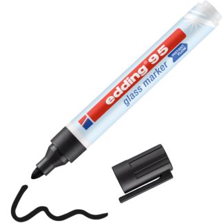 Klaasimarker Edding 95 must ümara otsaga 1.5-3mm