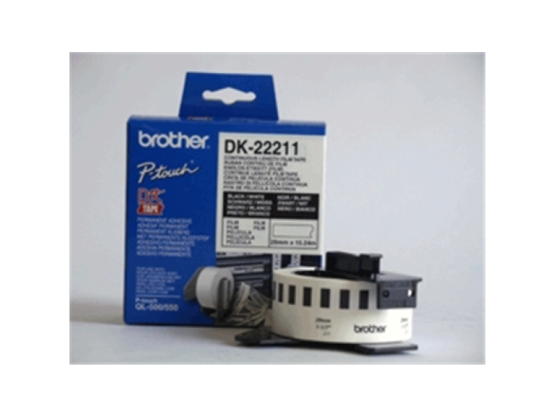 Kleebised Brother "DK22211", White, Lõputu Rull