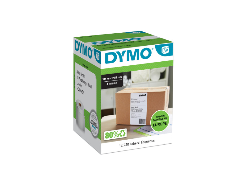 Kleepkirjaetiketid Dymo 104X159mm 220tk