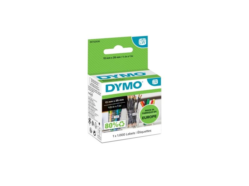 Kleepkirjaetiketid Dymo 25x13mm valge 11353