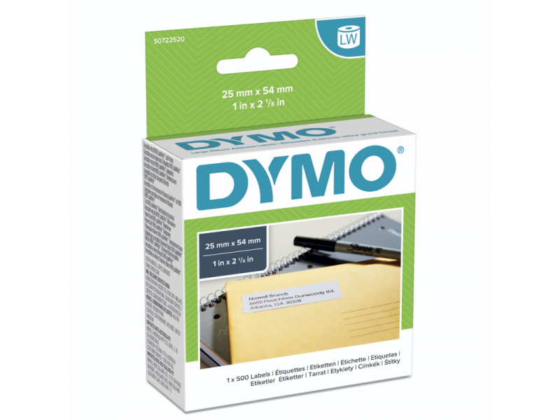 Kleepkirjaetiketid Dymo 54x25mm valge 11352